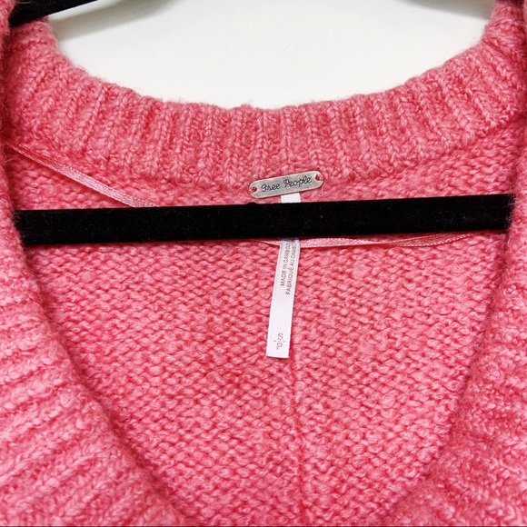 NWT Free People Brookside Sweater in Lightning Pink - Picture 6 of 13